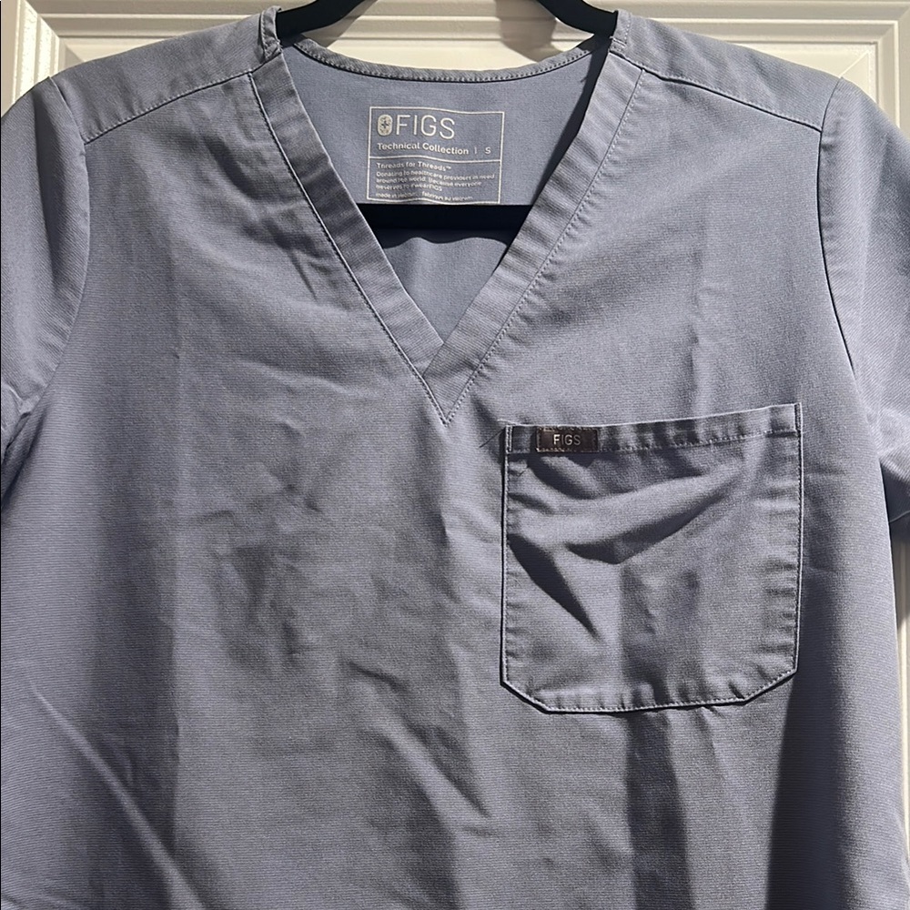 women's Vapor Blue Space Dye Catarina OnePocket Scrub Top S Vapor Blue Space Dye